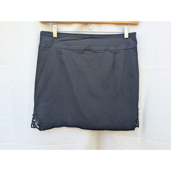 Bella Rose Women’s Mini Skort Skirt Sz‎ 12 Black Lace Sides stretch - Picture 3 of 7